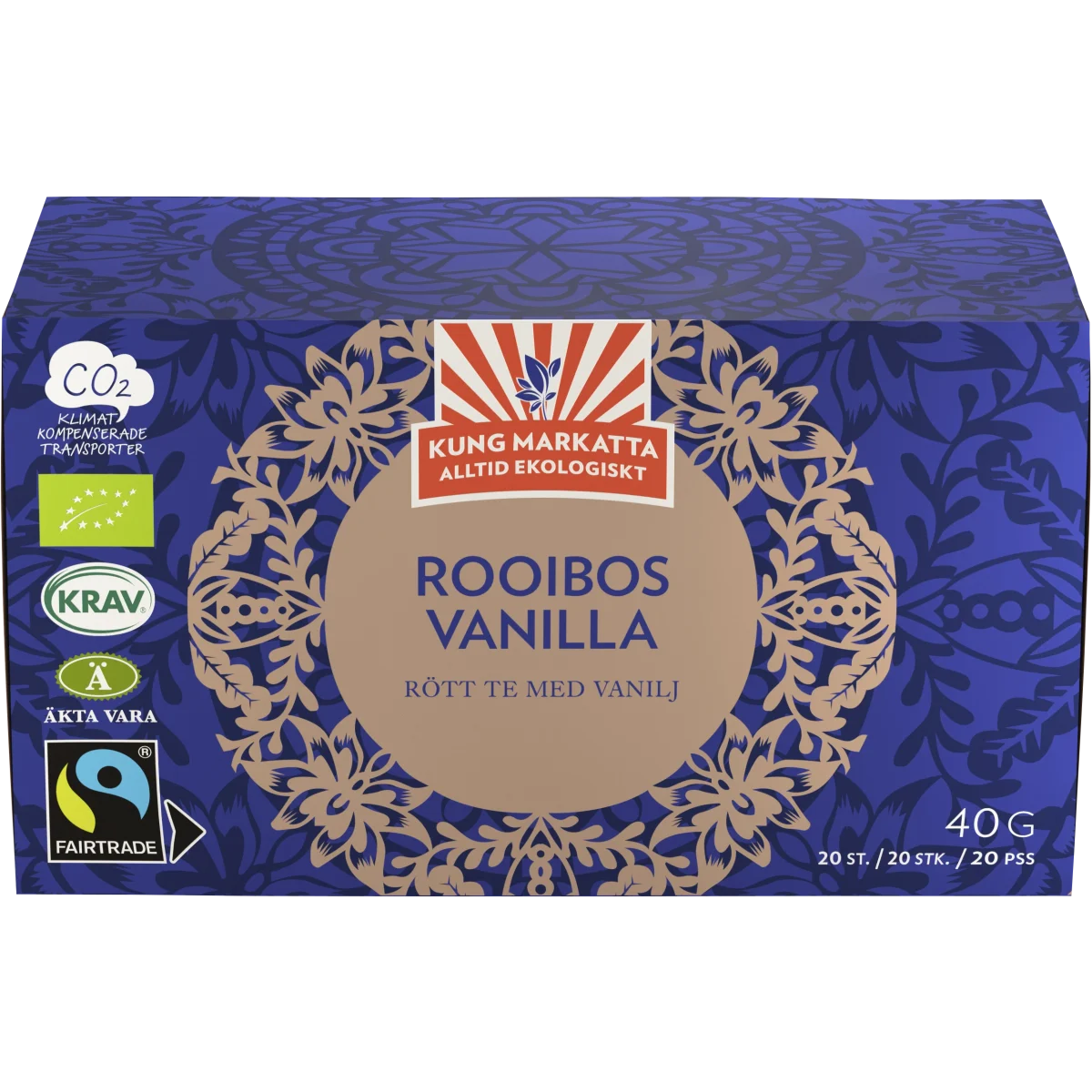 Kung Markatta Te Rooibos Vanilj Krav FT 20 påsar