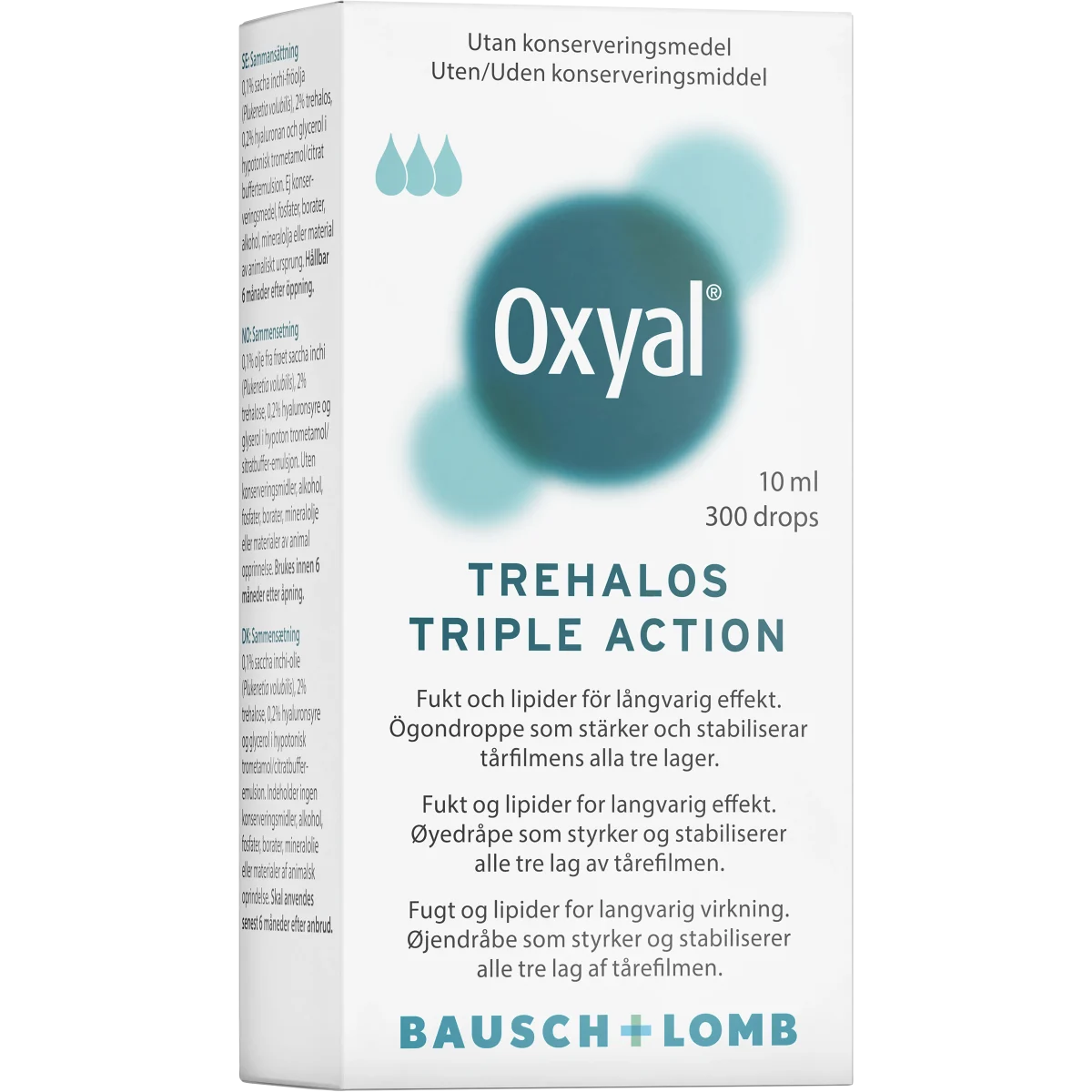 Oxyal Trehalos Triple Action Ögondroppar 10 ml