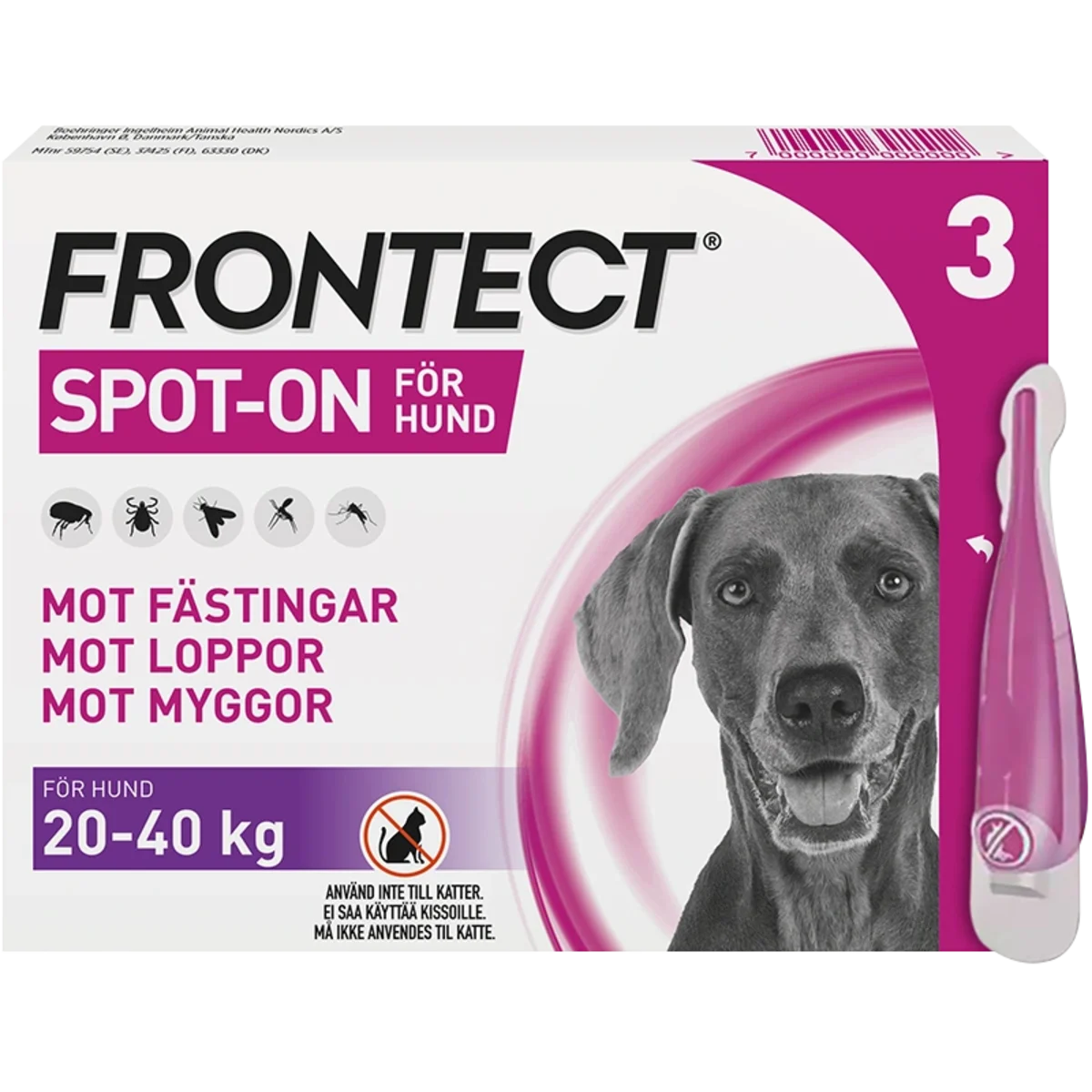 Frontect 20-40 kg Spot-on, lösning Spot-on applikator, 3st (3x4ml)