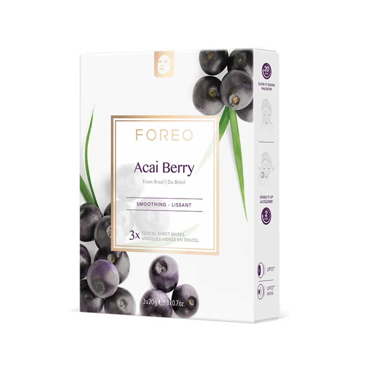 FOREO Farm to Face Acai Berry Sheet Mask 3 st