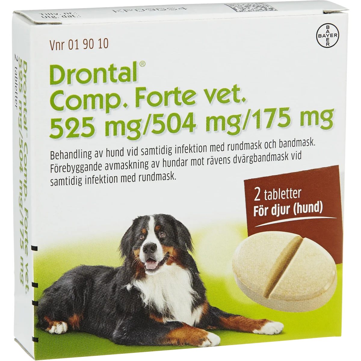 Drontal Comp. Forte vet. tablett 525 mg/504 mg/175 mg 2 st