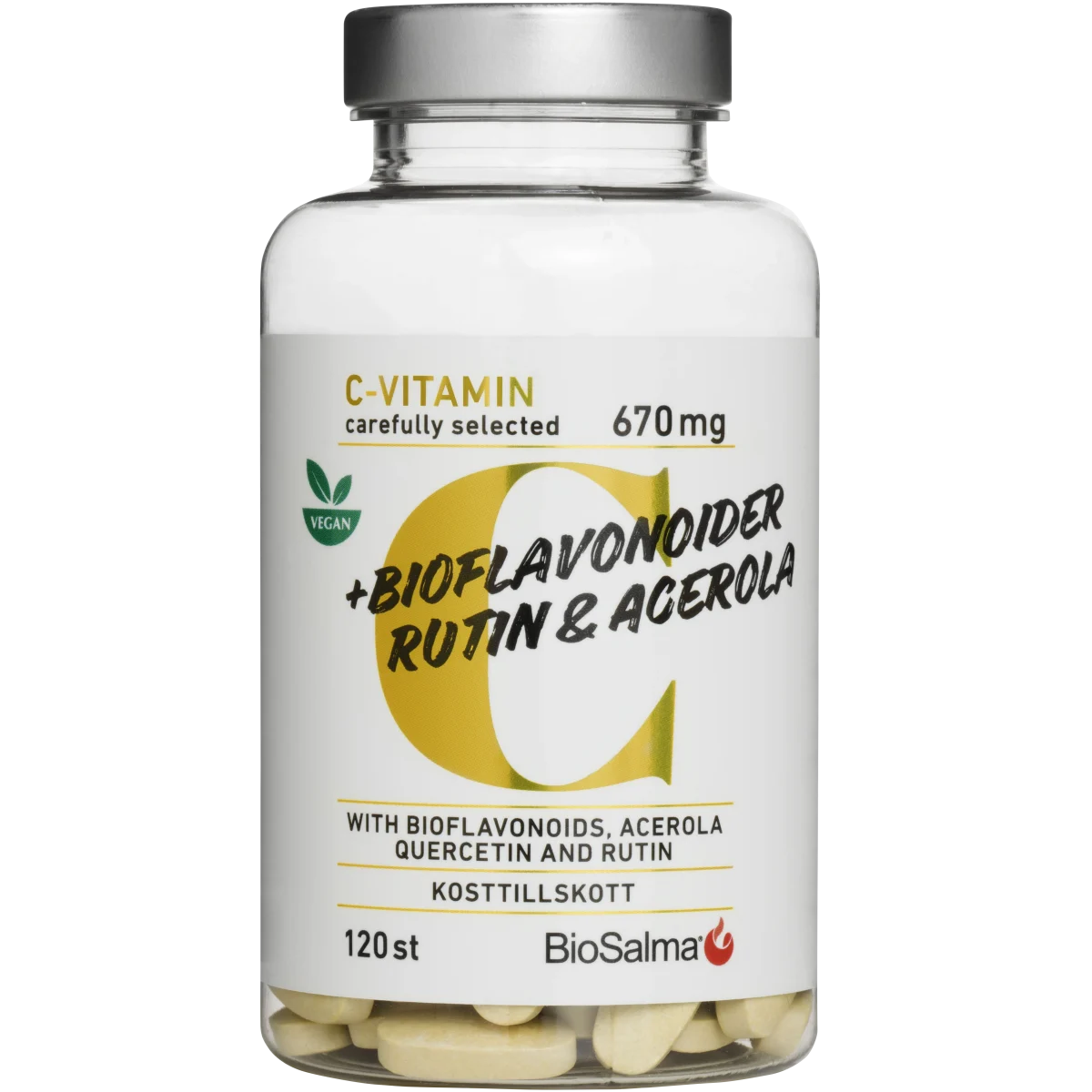 BioSalma C-vitamin 670 mg Bioflavonoider 120 tabletter