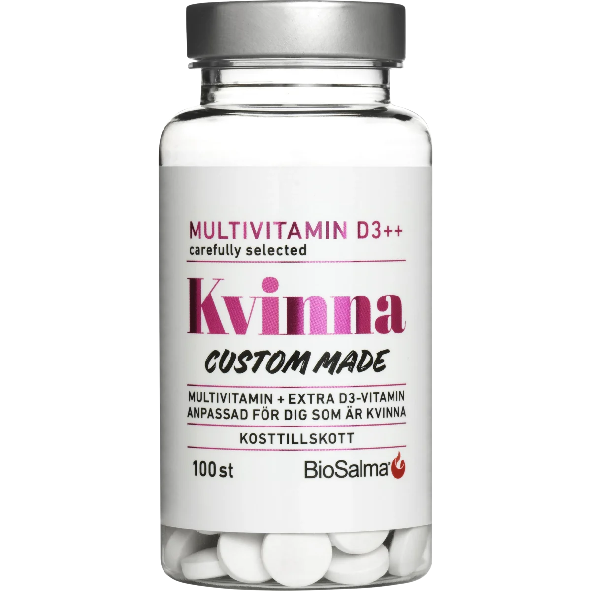 BioSalma Multivitamin Kvinna D-vitamin++ 100 tabletter