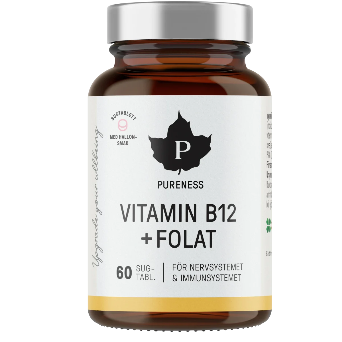 Pureness Vitamin B12 + Folat Hallon 60 kapslar