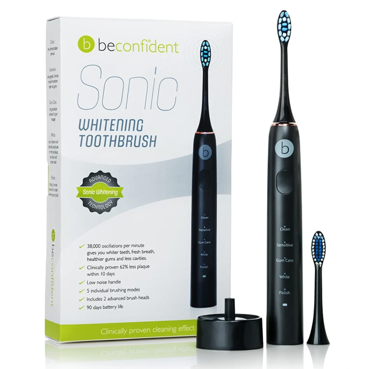 Beconfident Sonic Whitening Tandborste Svart/Roseguld 1 st