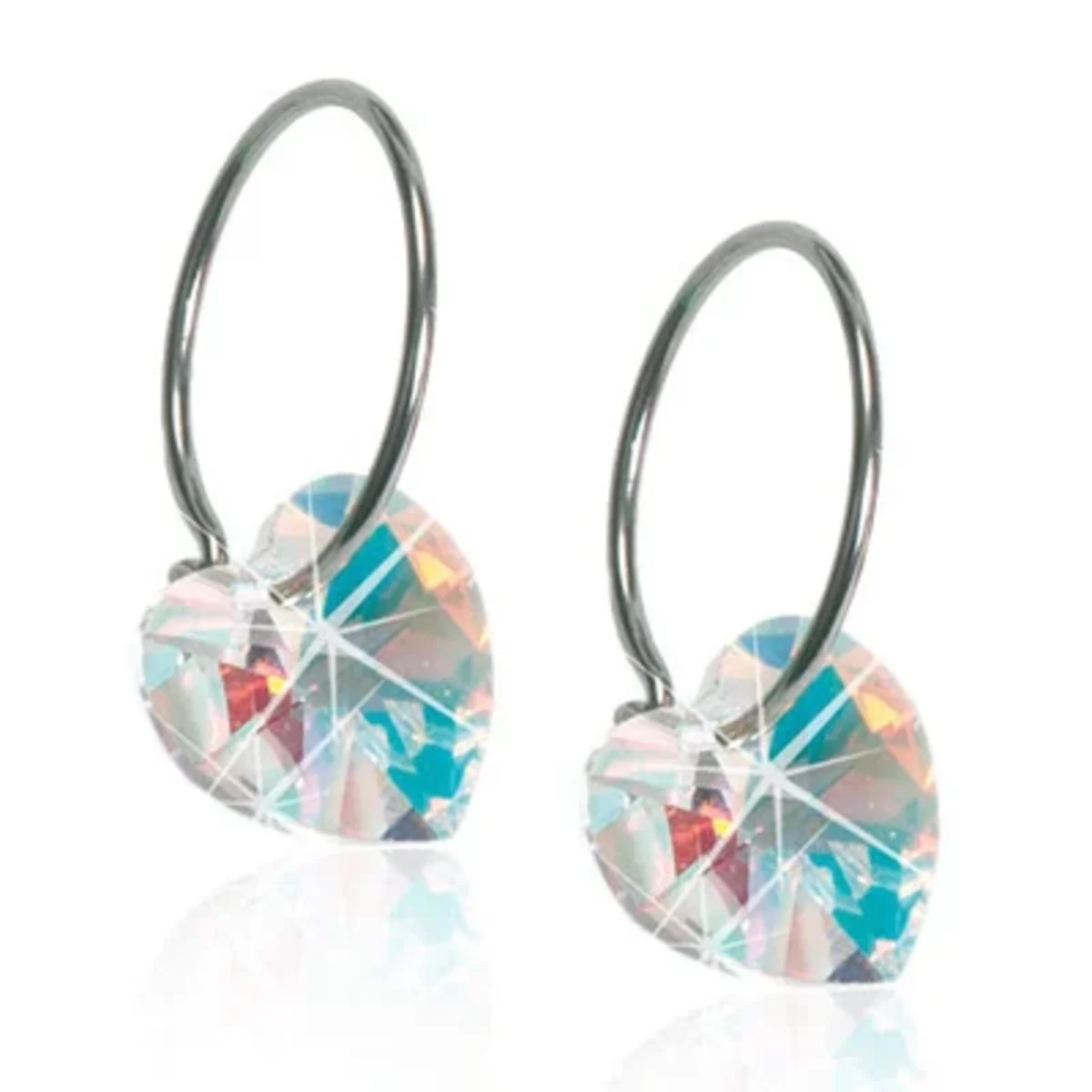 Blomdahl Örhängen Ring Heart Rainbow