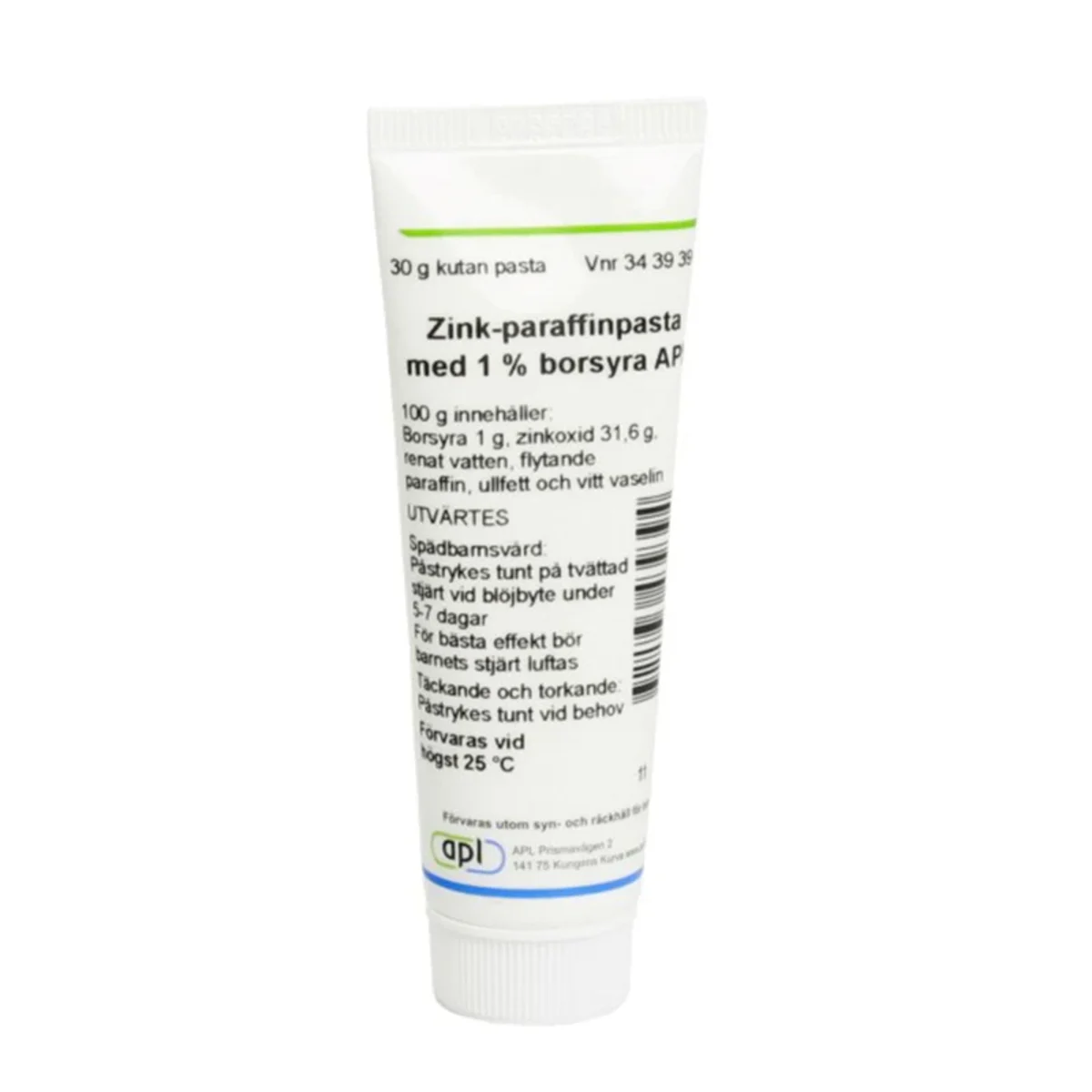 Zink-paraffinpasta med 1% Borsyra APL 30 g