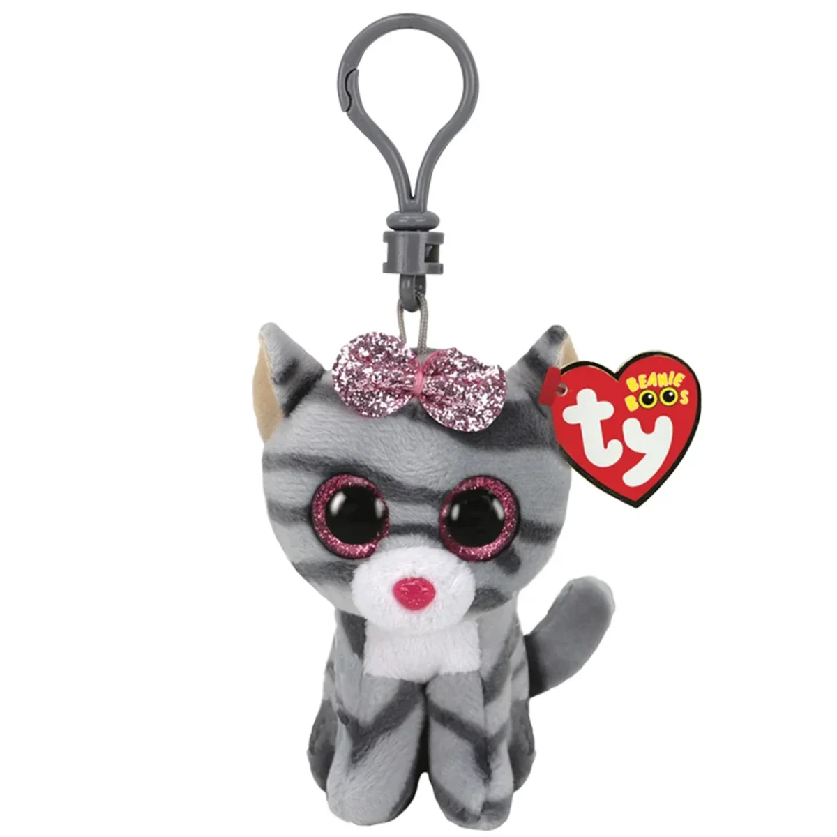 Ty Beanie Boos Kiki Grey Cat Clip