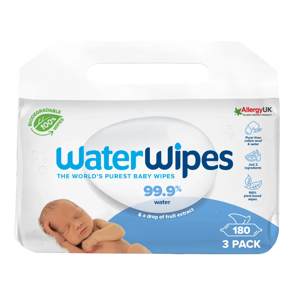 WaterWipes Biodegradable BabyWipes 3x60 st