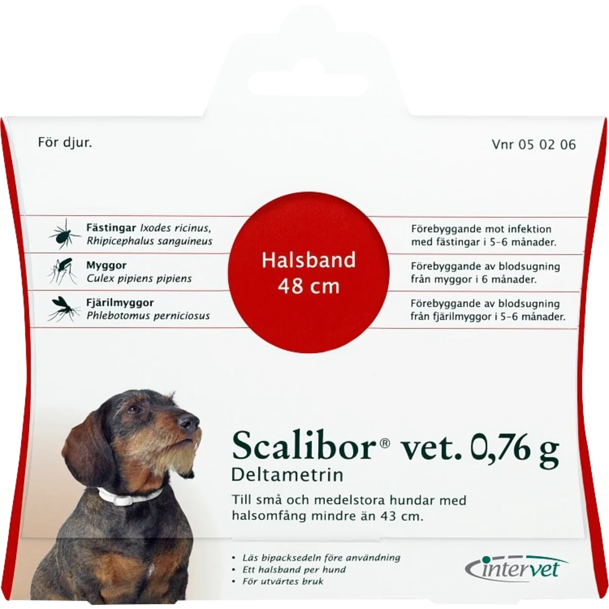 Scalibor vet. hundhalsband 0,76 g 48 cm