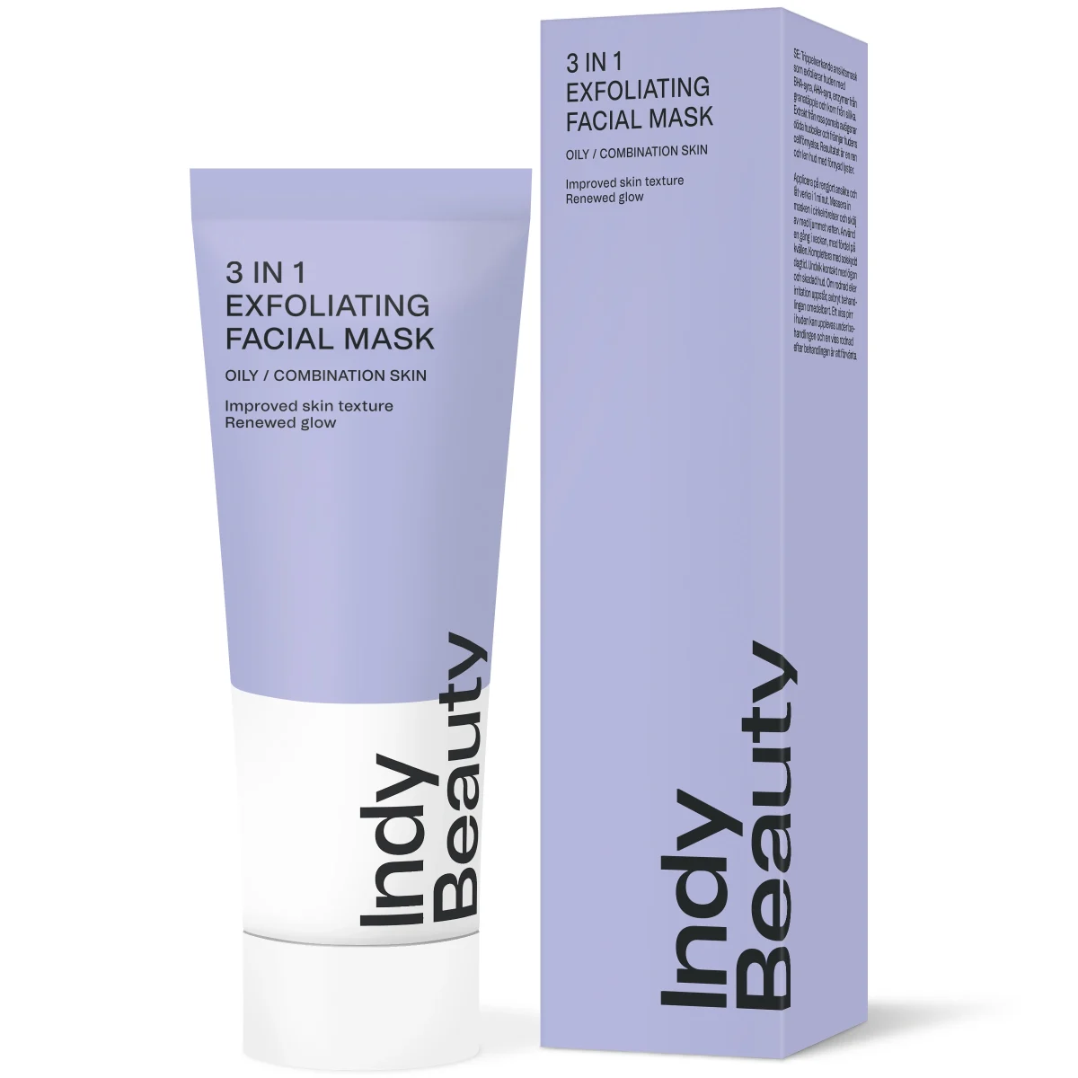 Indy Beauty 3in1 Exfoliating Facial Mask oparfymerad 75 ml