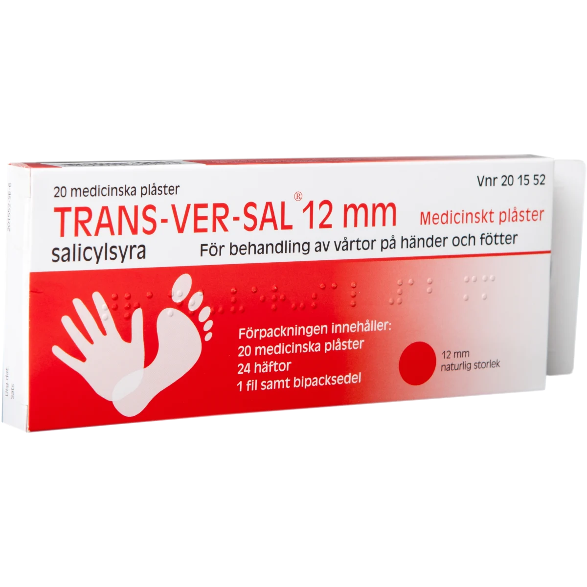 Trans-Ver-Sal 12 mm medicinskt plåster 20 st