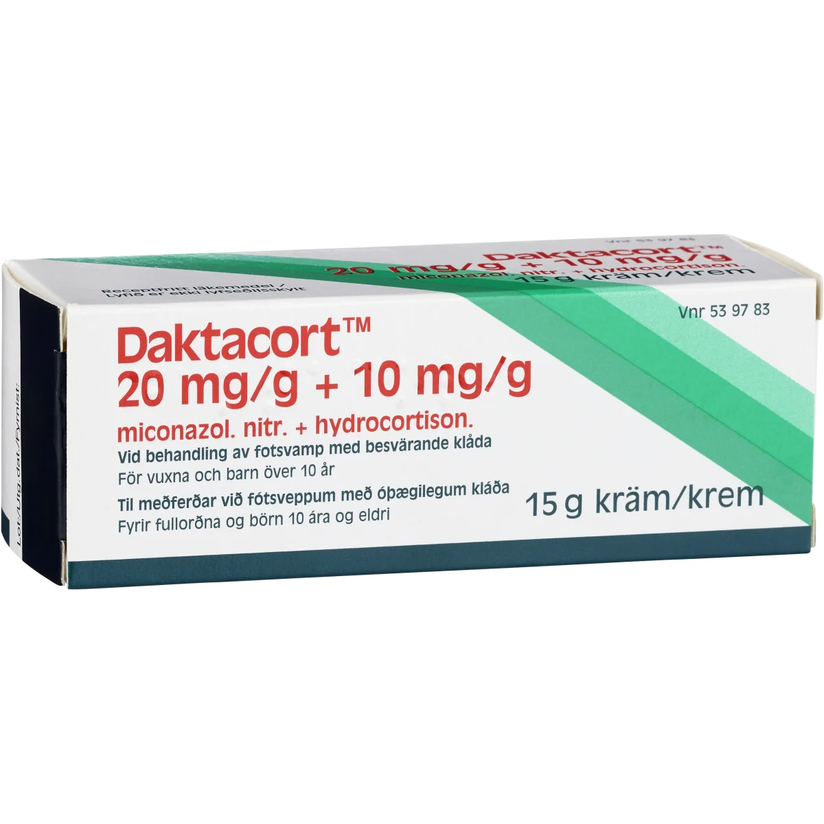 Daktacort kräm 20 mg/g + 10 mg/g 15 g