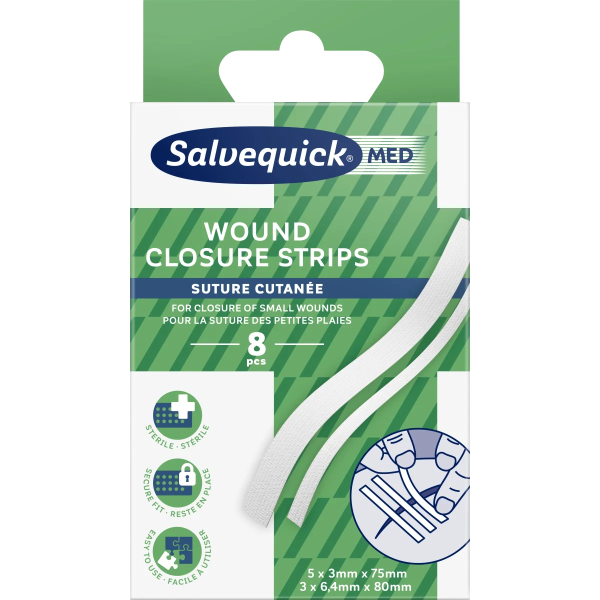 Salvequick MED Wound Closure Strips 8 st