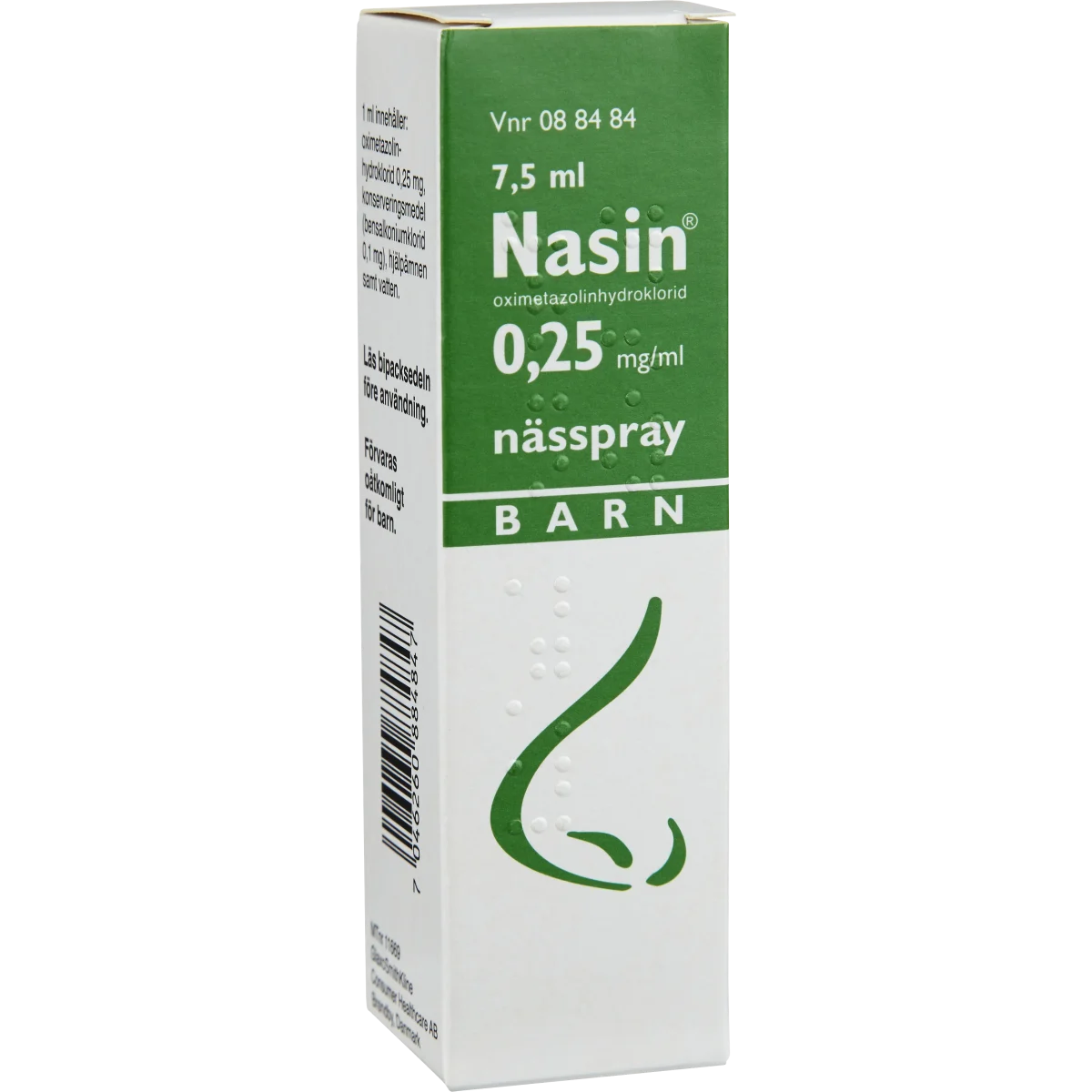 Nasin nässpray 0,25 mg/ml 7,5 ml