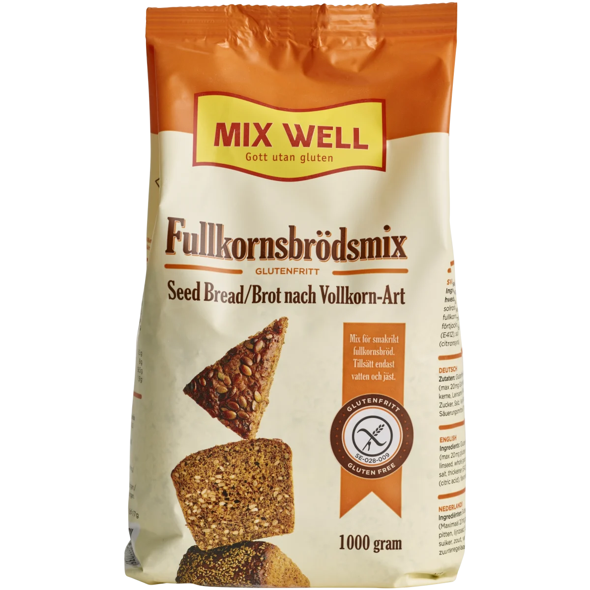 MixWell Fullkornsbrödmix Glutenfri 1000 g