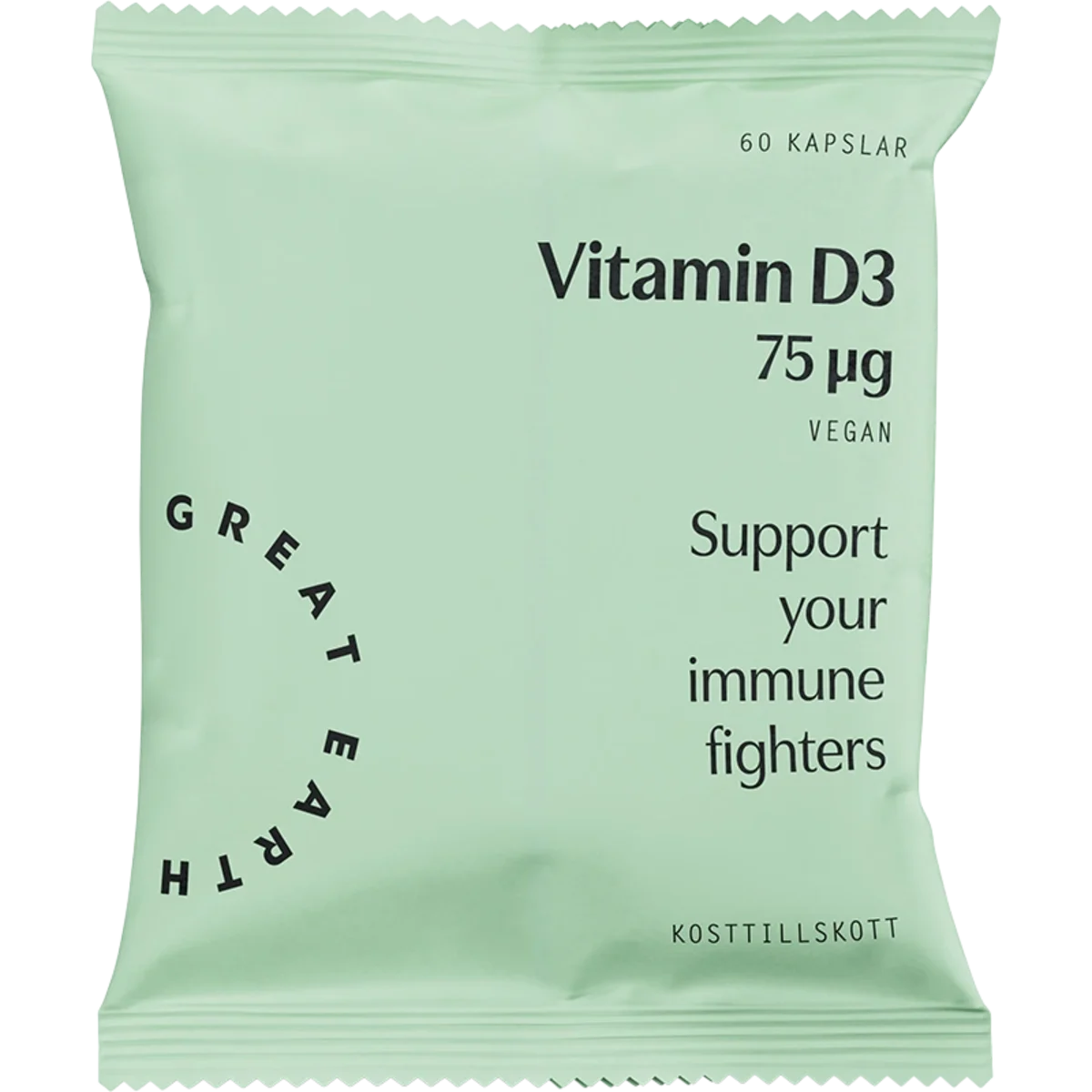 Great Earth Vitamin D3 75 µg refill 60 kapslar
