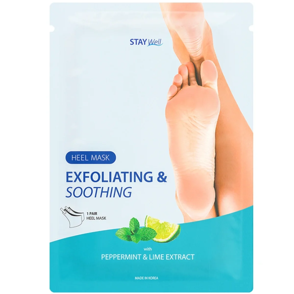 Stay Well Exfoliating Heel Mask Peppermint & Lime 1 par