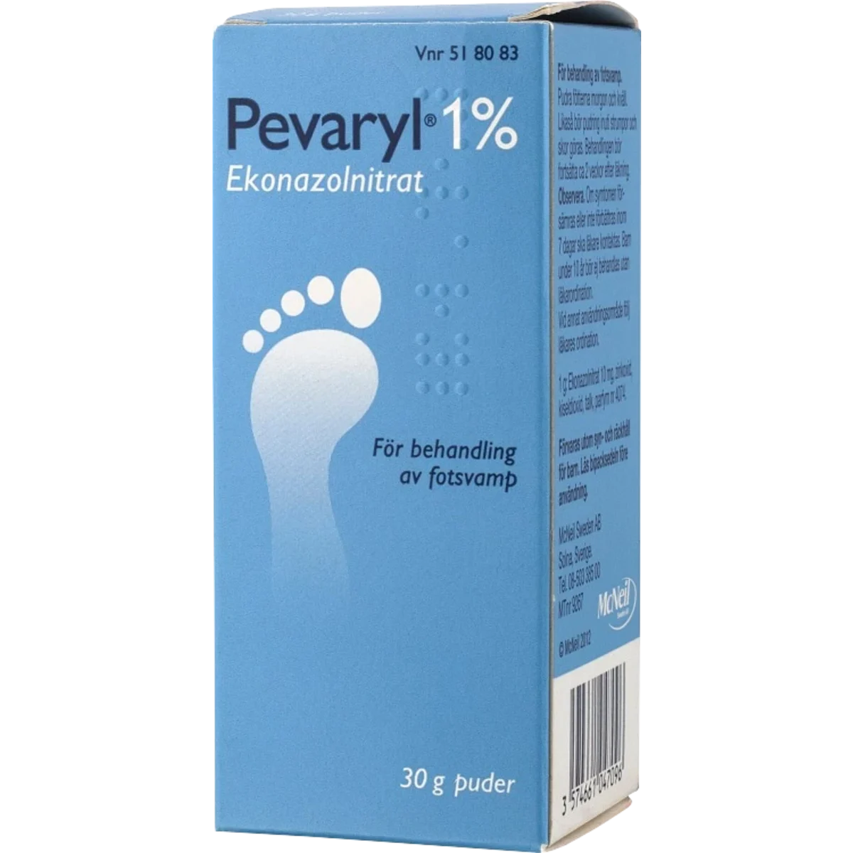 Pevaryl puder 1 % 30 g
