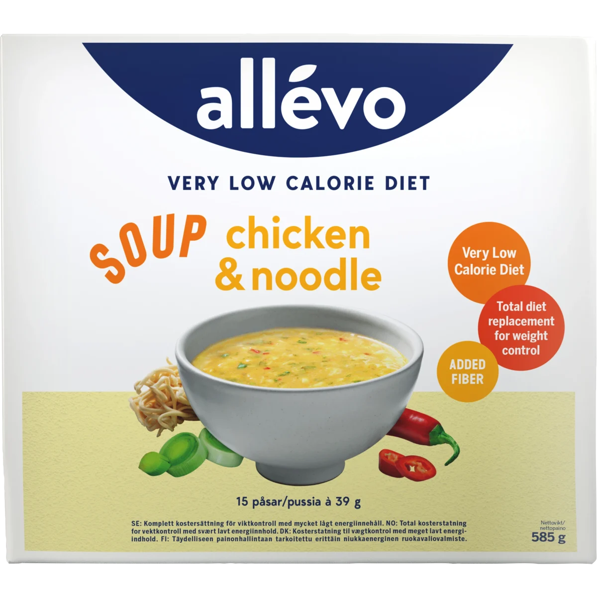 Allévo VLCD Soup Chicken & Noodle 15 portioner