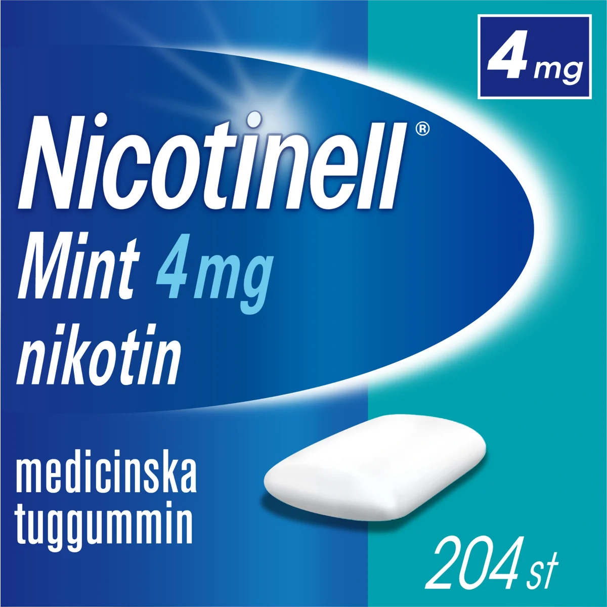 Nicotinell Mint, medicinskt tuggummi 4 mg 204 st