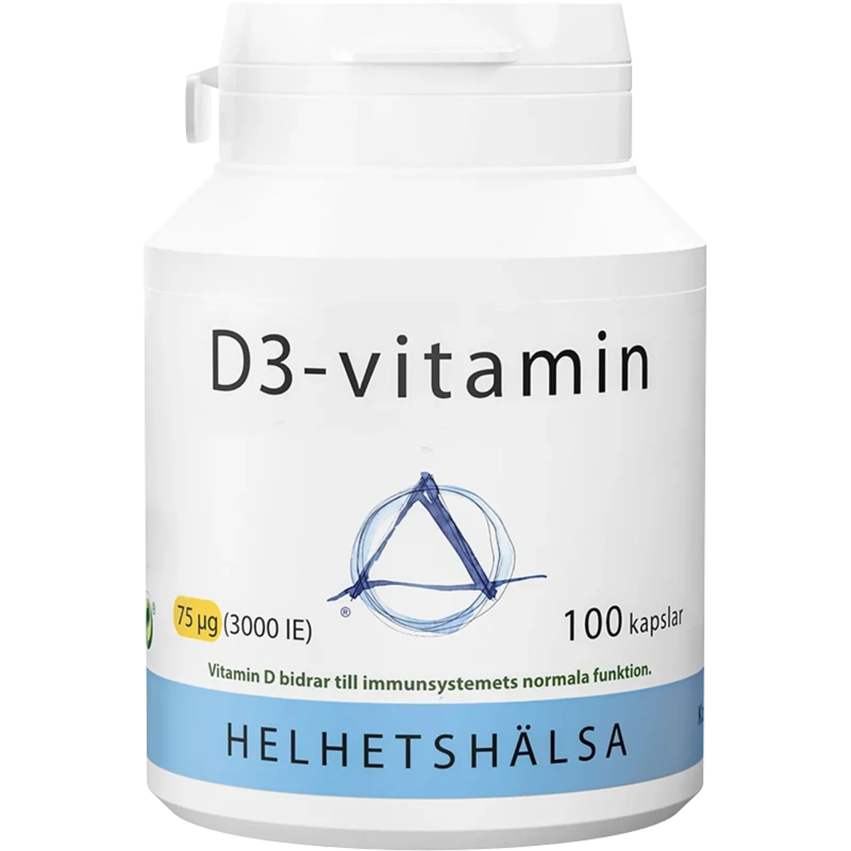 Helhetshälsa D3-vitamin, 75 µg, 3000 IE 100 kapslar