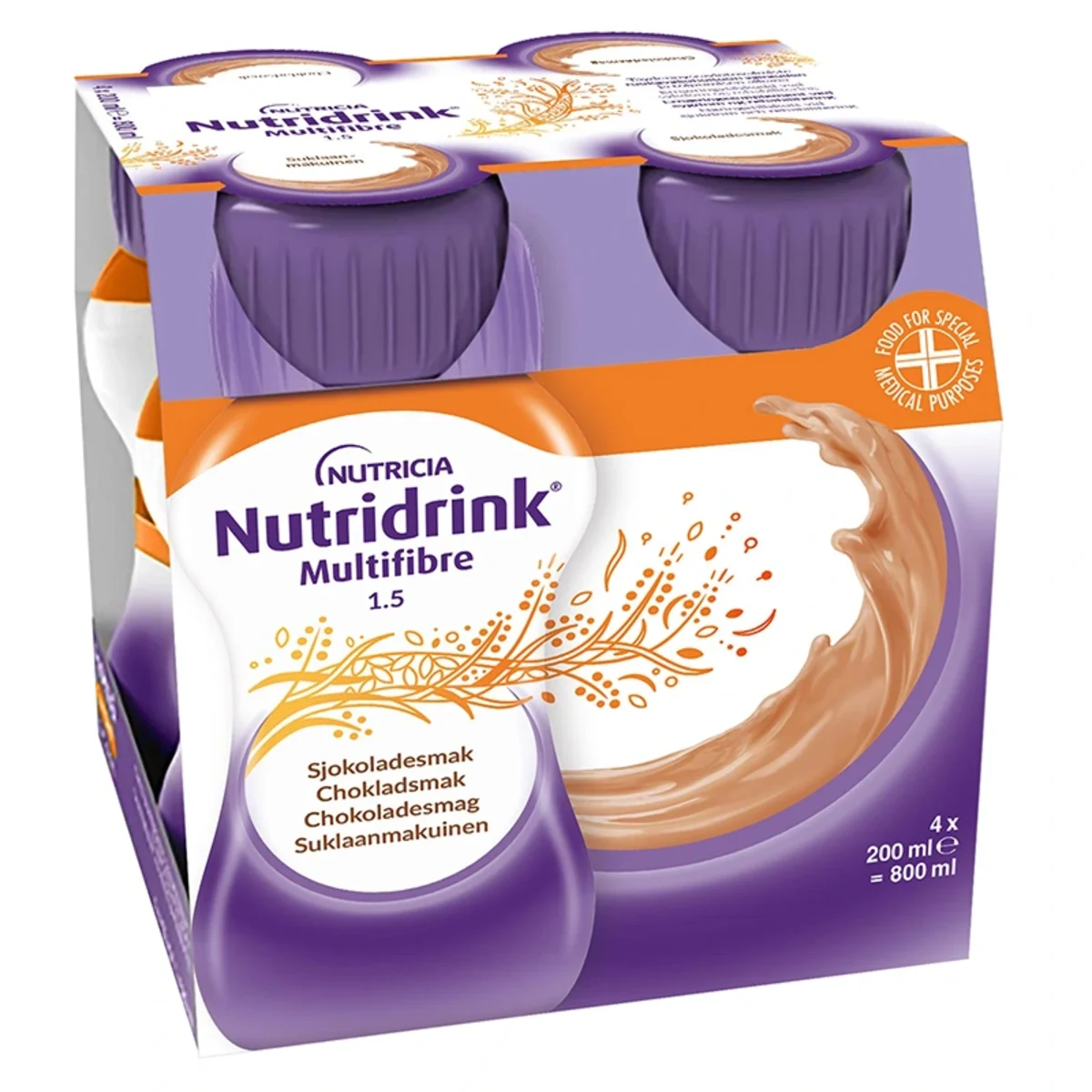 Nutridrink Multi Fibre Choklad 4x200 ml