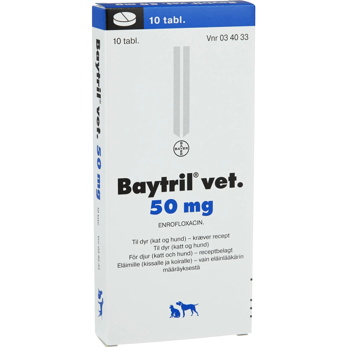 Baytril® vet. Tablett 50mg Blister, 10x1tabletter (endos)