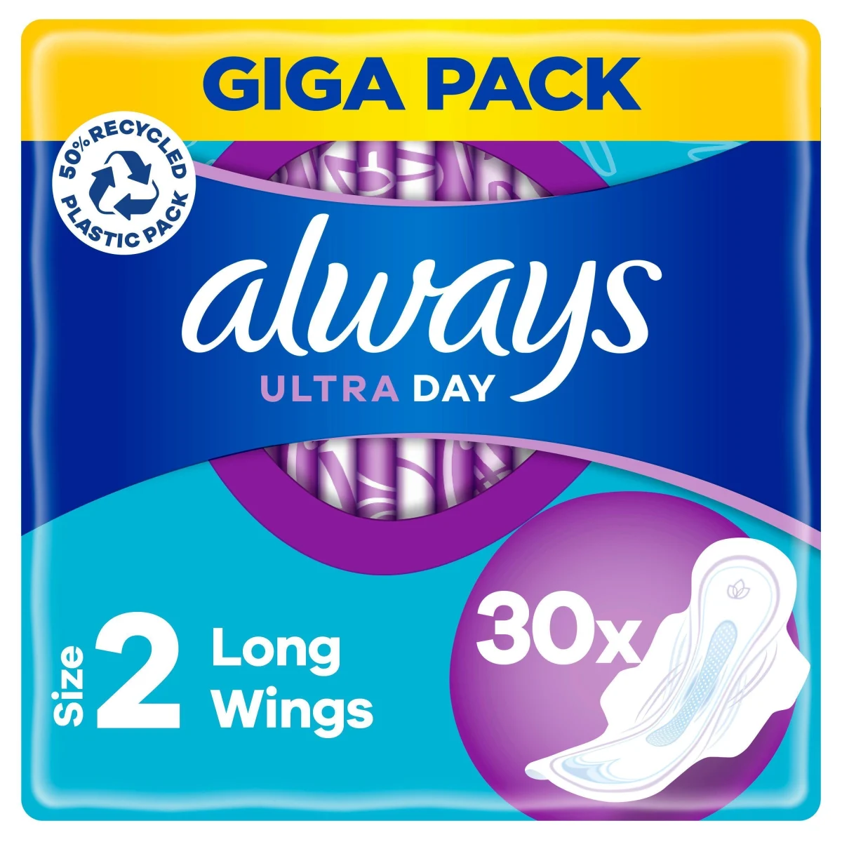 Always Ultra Day Bindor Long Stl 2 Med Vingar 30 st