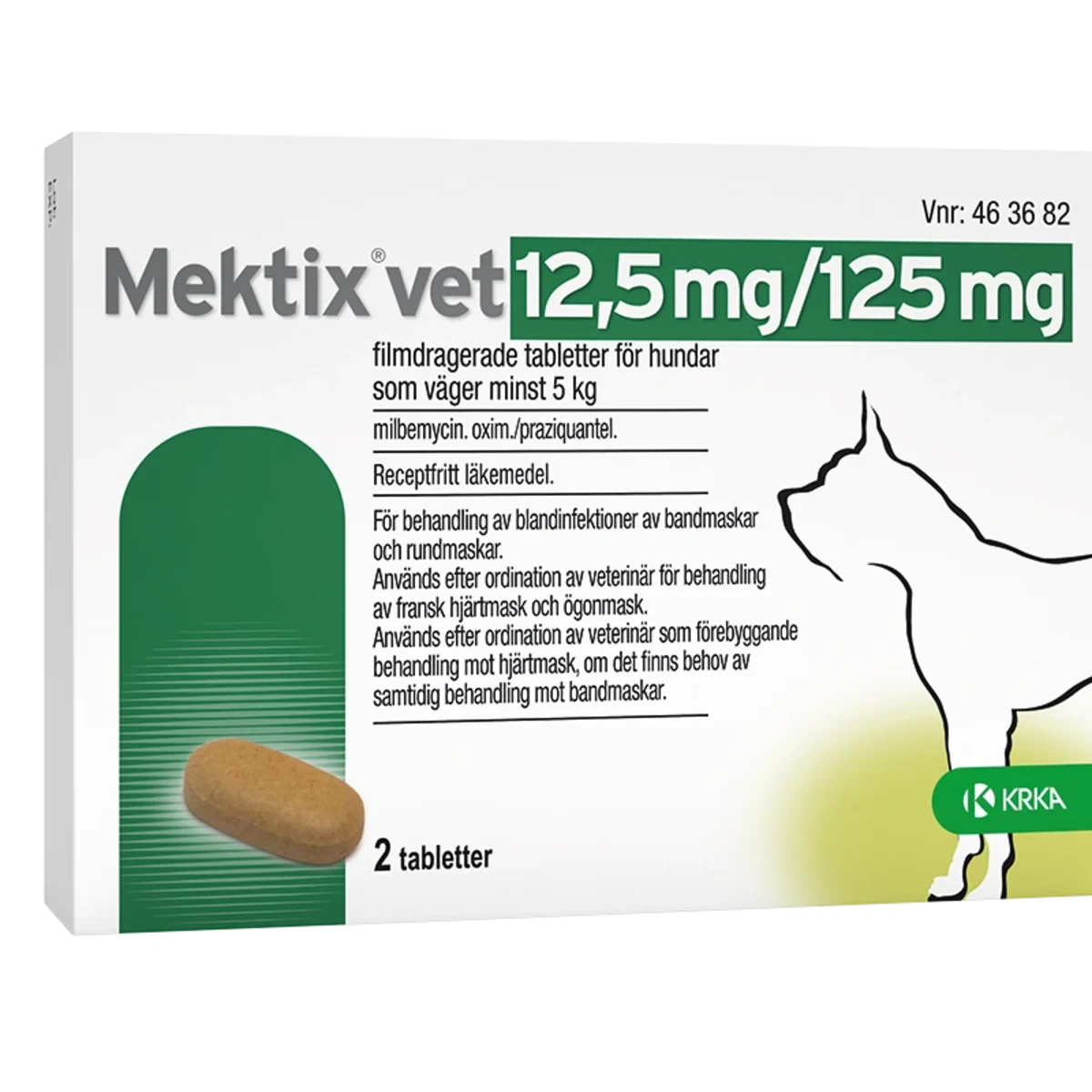 Mektix vet Filmdragerad tablett 12,5mg/125mg Blister, 2tabletter