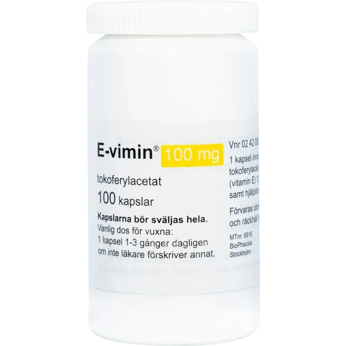 E-vimin mjuk kapsel 100 mg 100 st