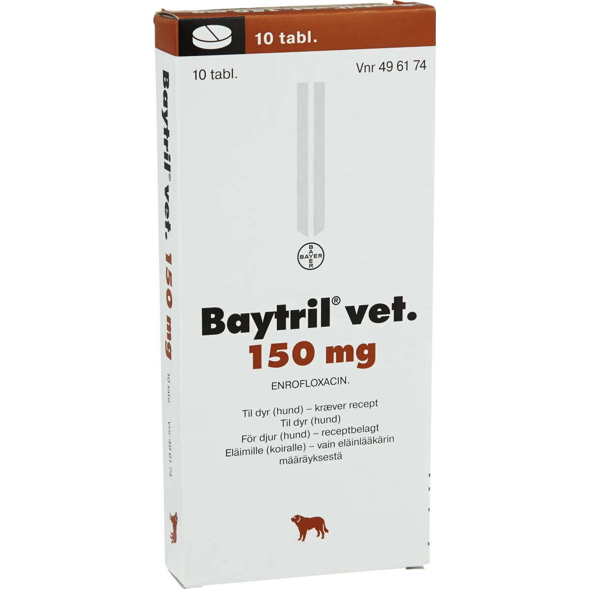 Baytril® vet. Tablett 150mg Blister, 10x1tabletter (endos)