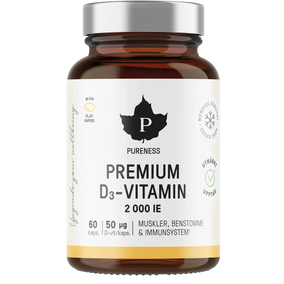 Pureness Premium D3-Vitamin 2000 IE 60 kapslar