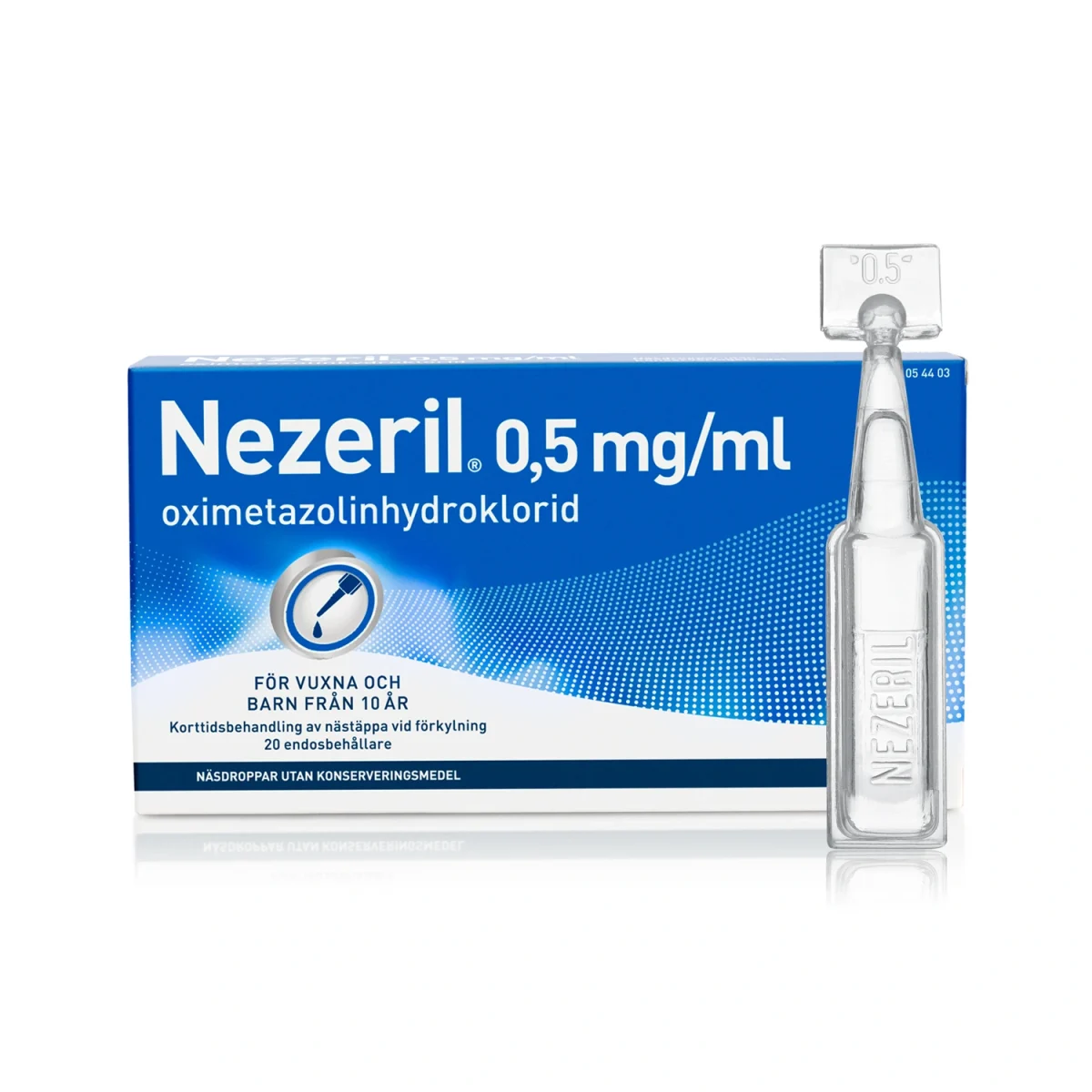 Nezeril näsdroppar endosbehållare 0,5 mg/ml 2 x 10 x 0,1 ml