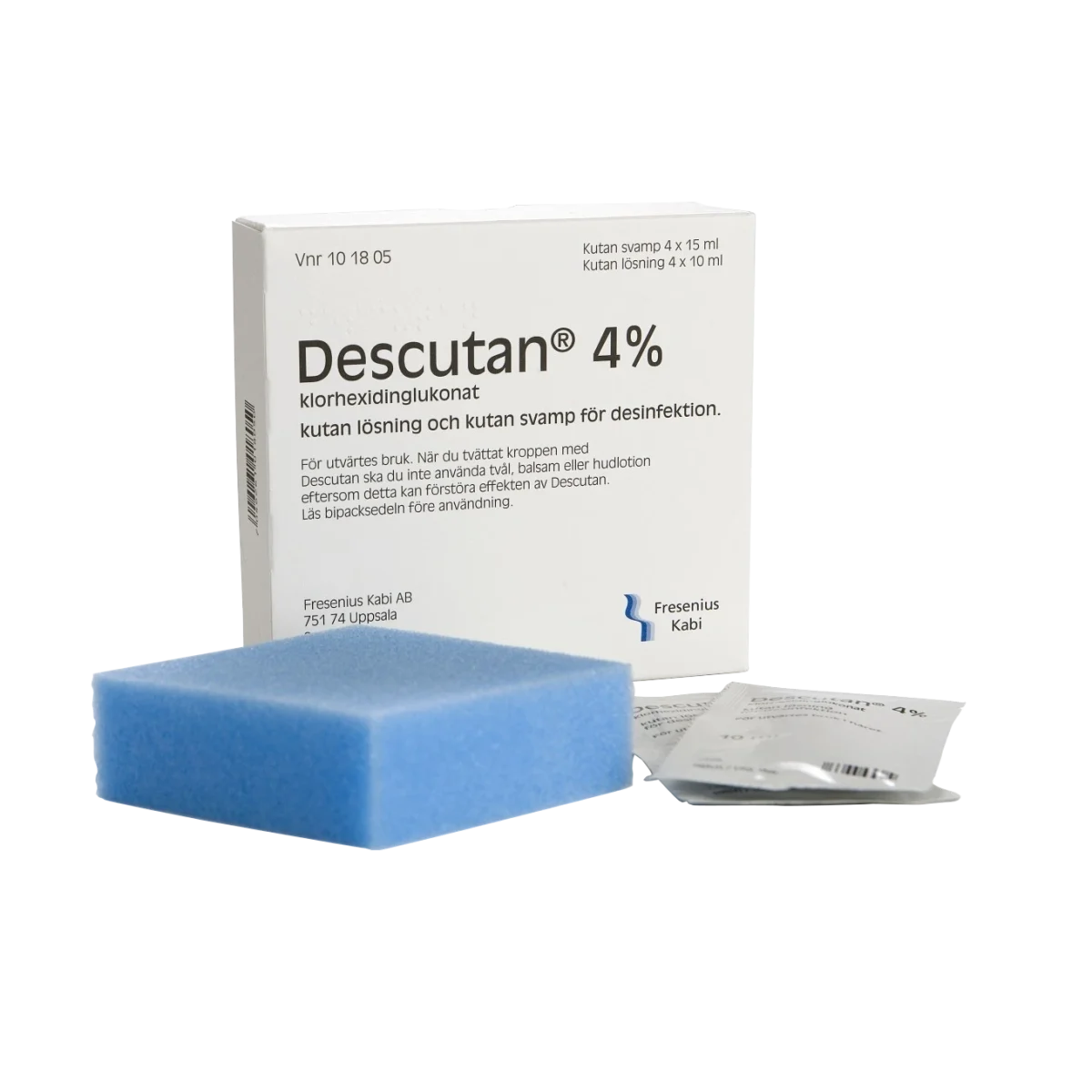 Descutan kutan lösning och medicinerad svamp 4 % 4x10 ml + 4x15 ml