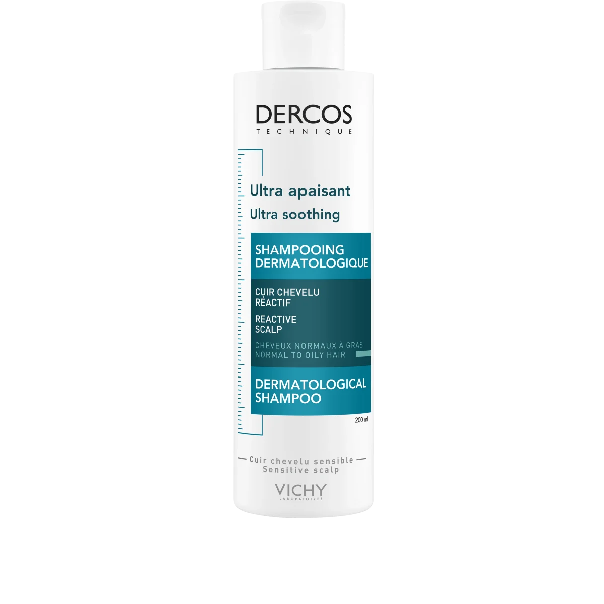Vichy Dercos Ultra Soothing Shampoo normalt/fett hår 200 ml