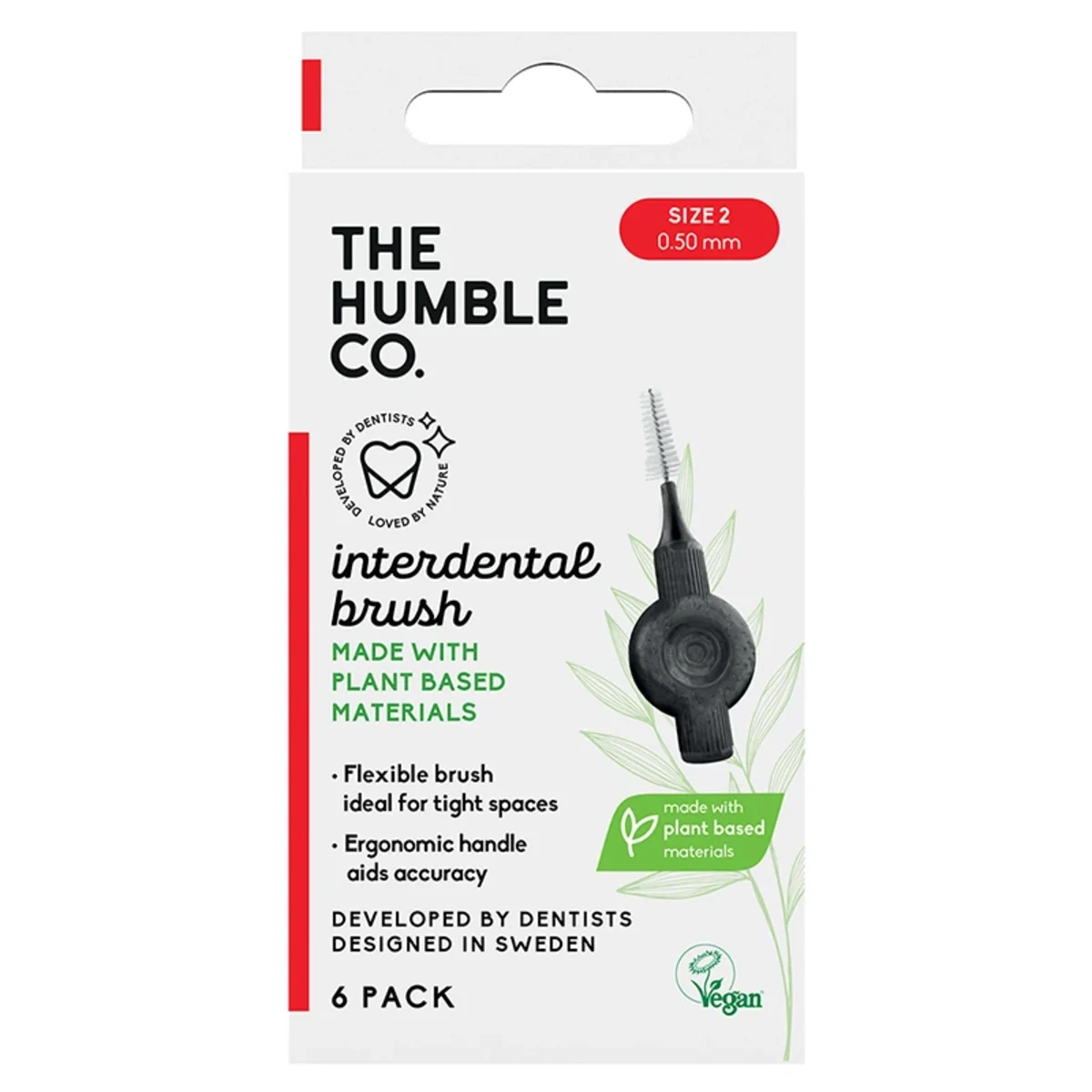 The Humble Co. Plant Based Mellanrumsborste 6-pack 0,50 mm Size 2