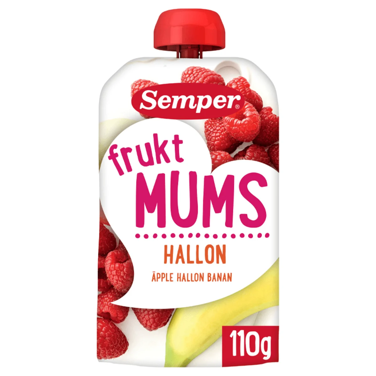 Semper Klämpåse Fruktmums 6mån+ Hallon 110g