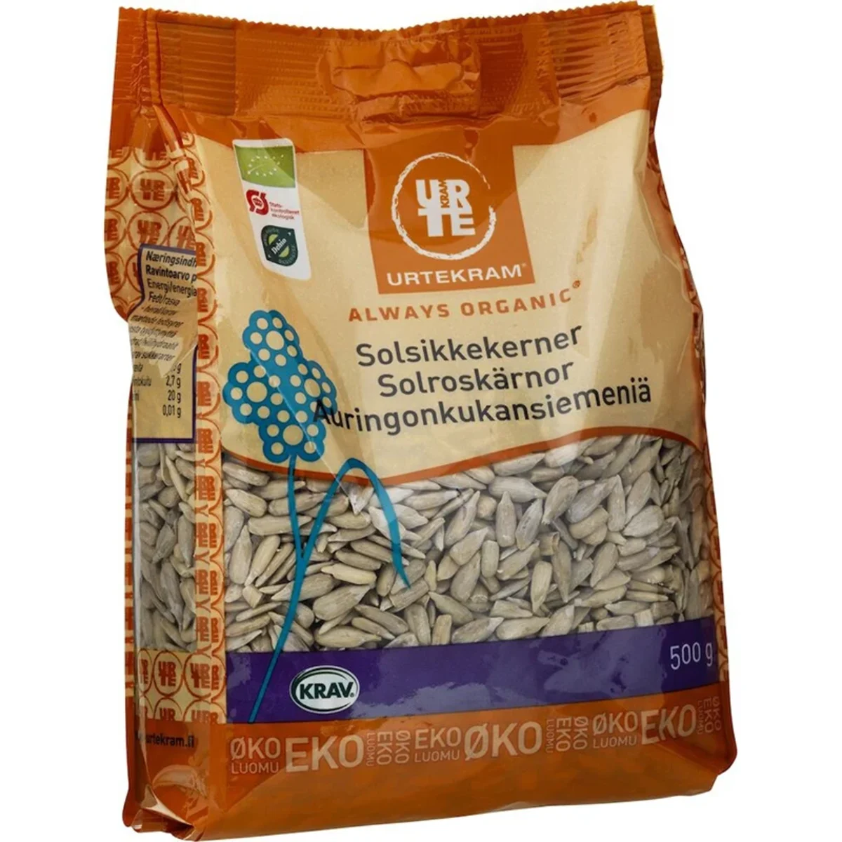 Urtekram Solroskärnor Eko 500 g