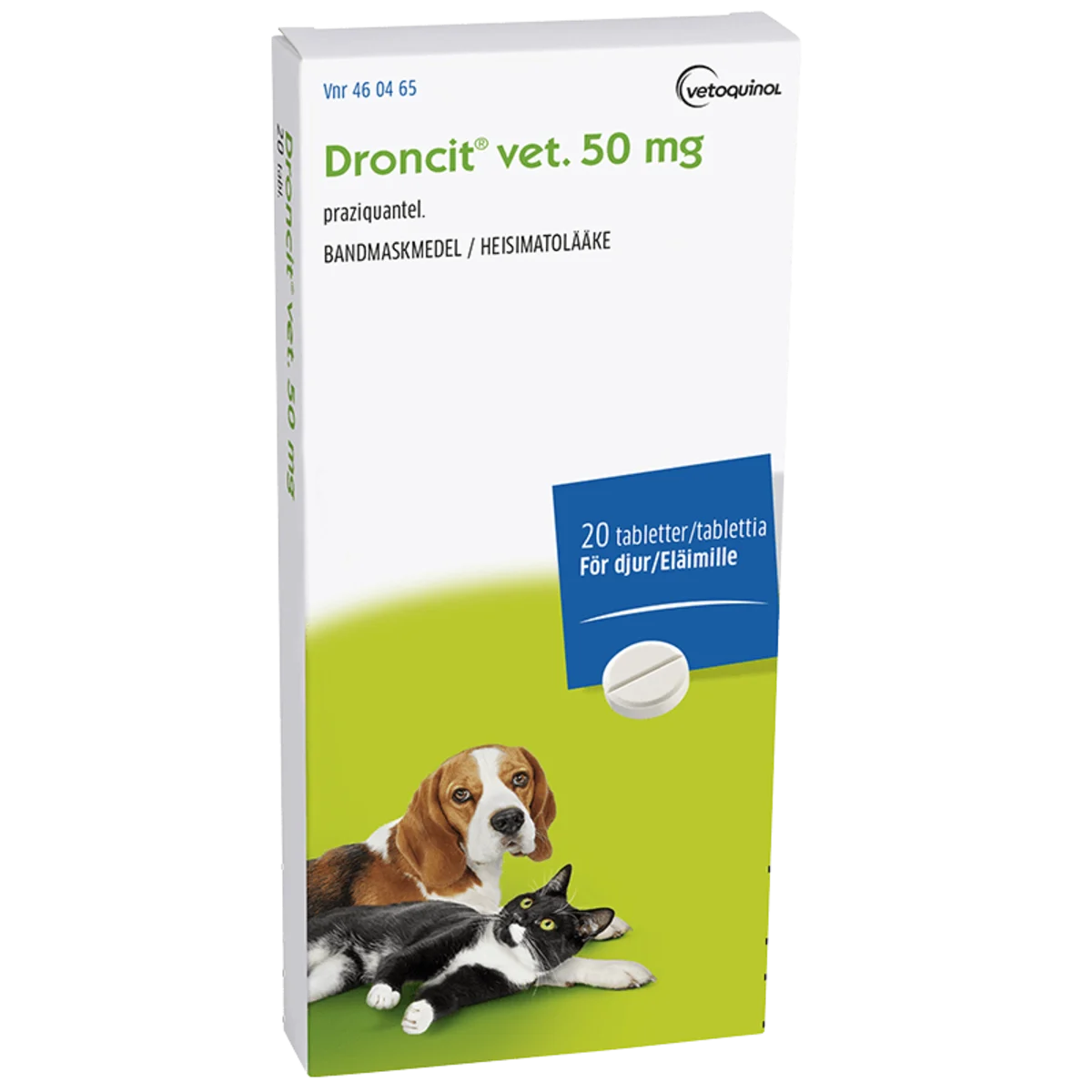 Droncit vet. tablett 50 mg 20 st