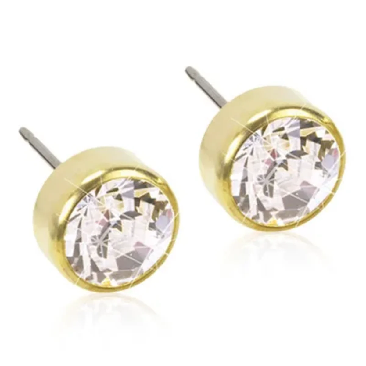Blomdahl Örhängen Bezel Crystal Gold 5 mm