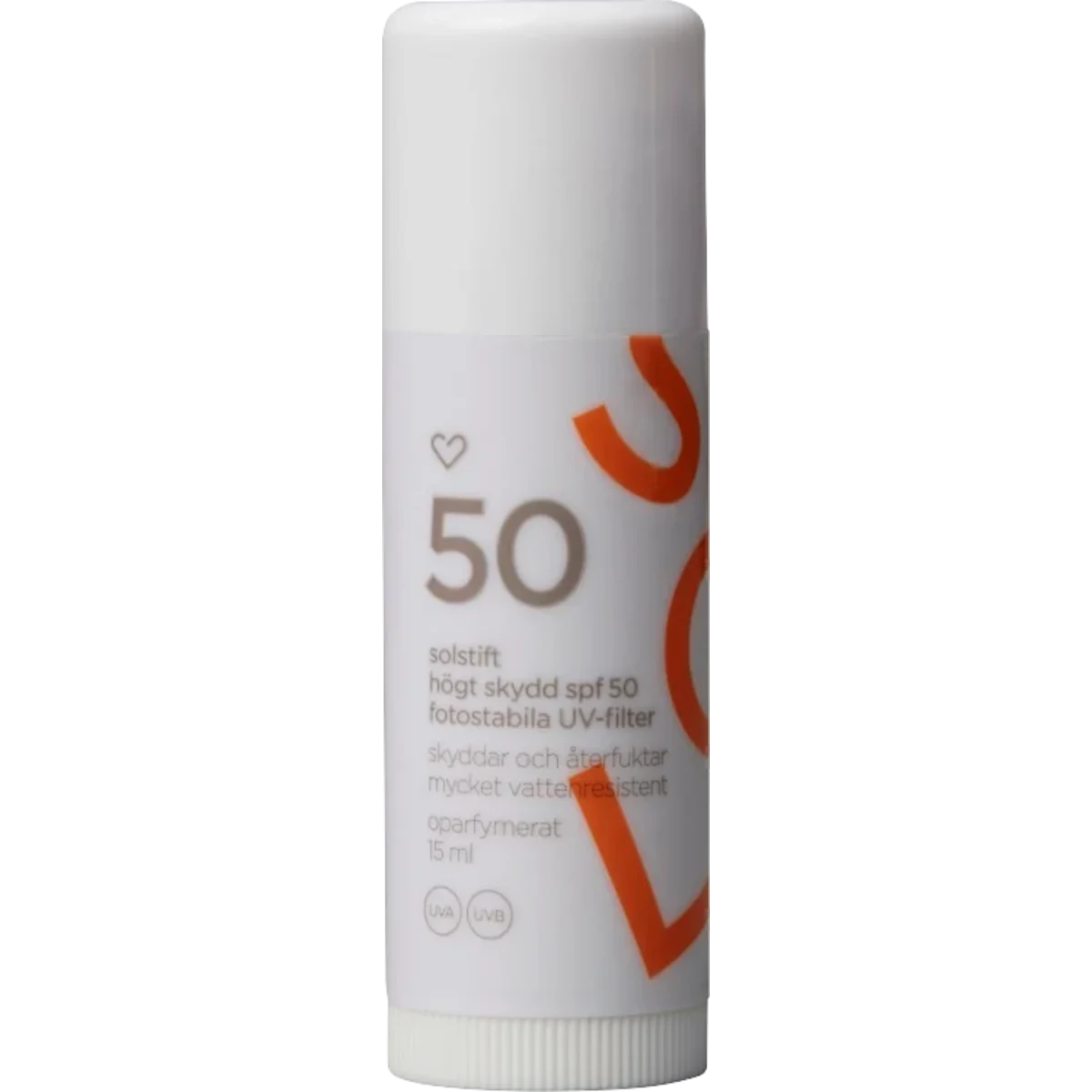 Hjärtats Solstift Oparfymerat SPF 50, 15 ml
