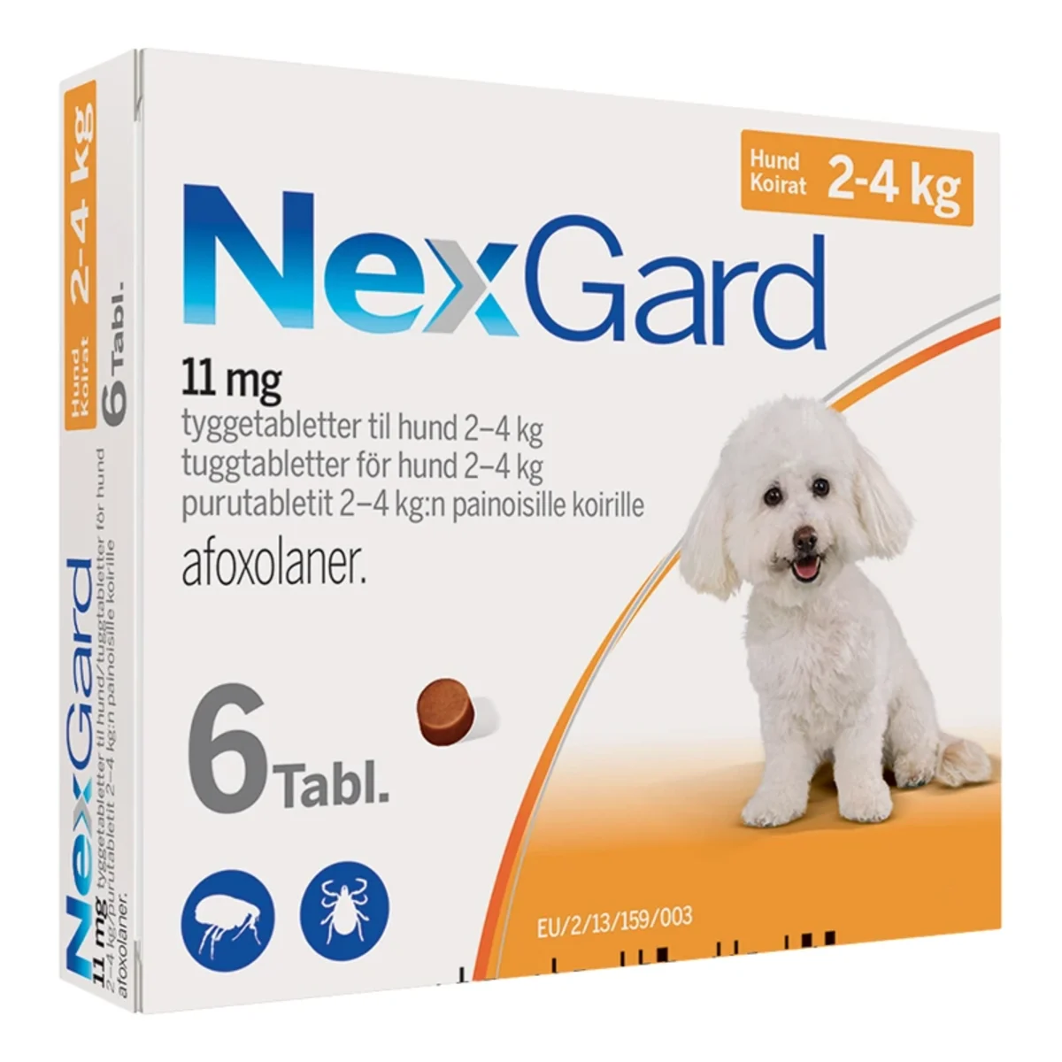 NEXGARD för hund 2-4 kg Tuggtablett 11,3mg Blister, 3tabletter