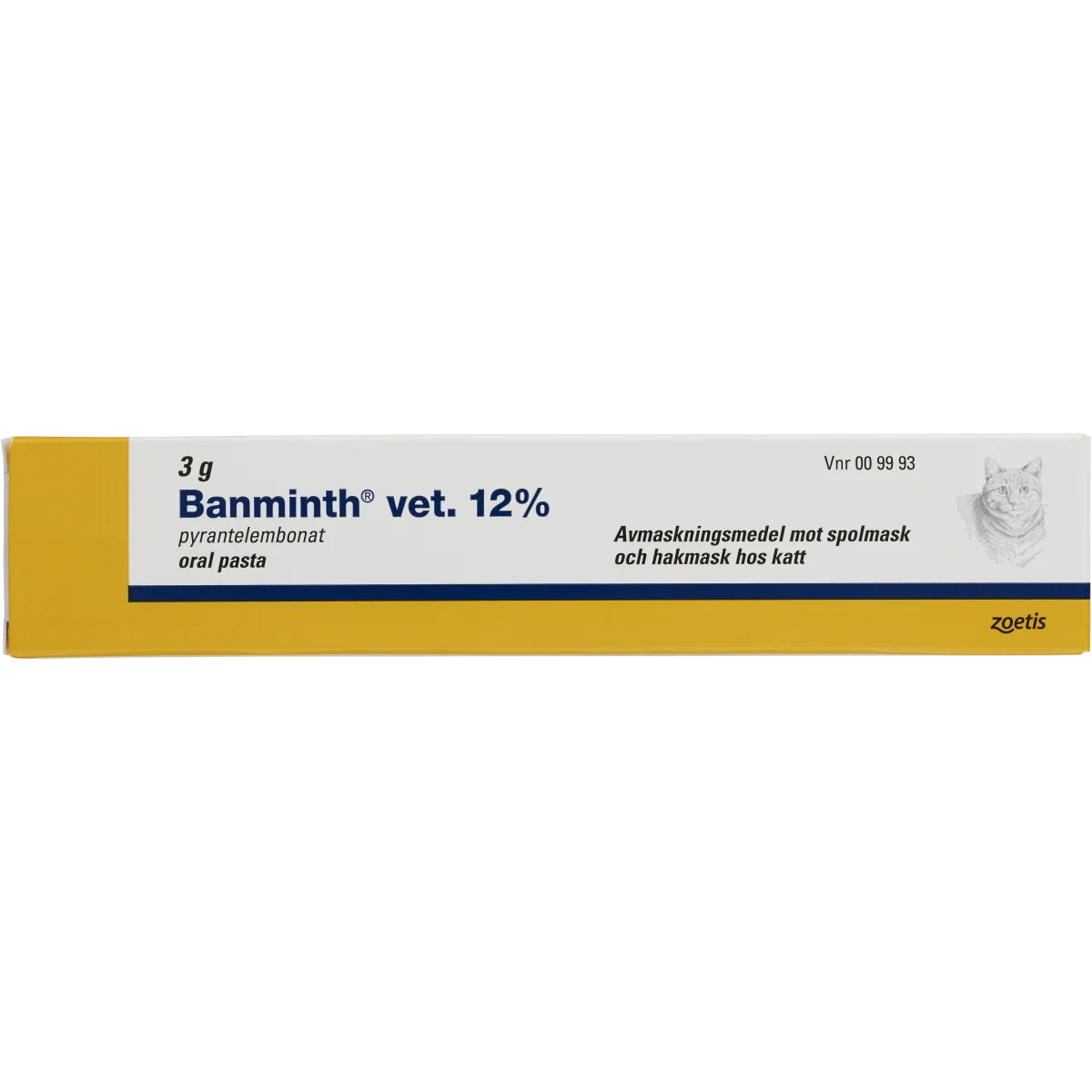 Banminth vet. Oral pasta förfylld dosspruta 12% katt 3g