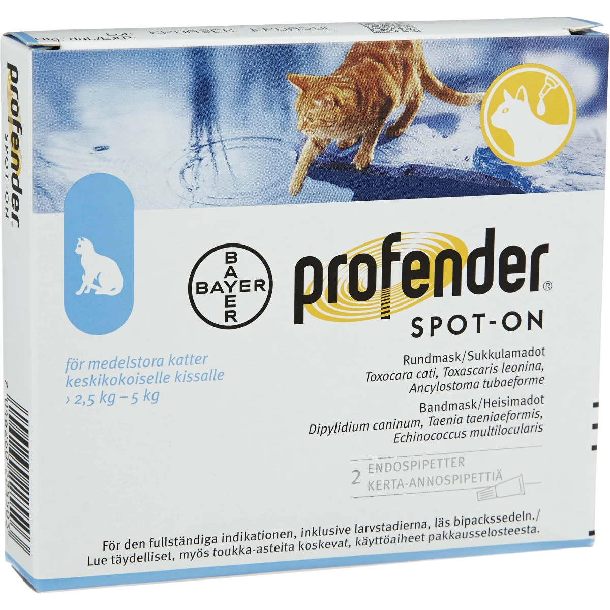 Profender Spot-on, lösning 60mg/15mg Pipetter i blisterförpackning, 2st (2x0,70ml)