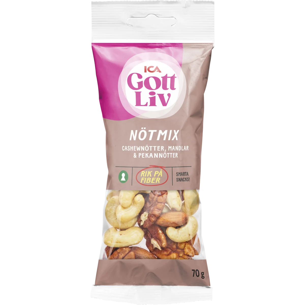 ICA Gott Liv Nötmix Cashew Mandel Pekannöt 70 g