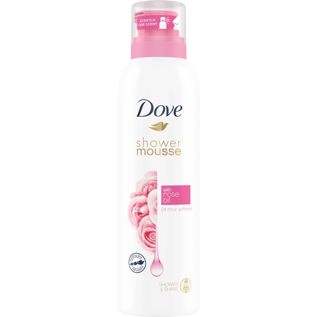 Dove Shower Mousse Rose Oil 200 ml