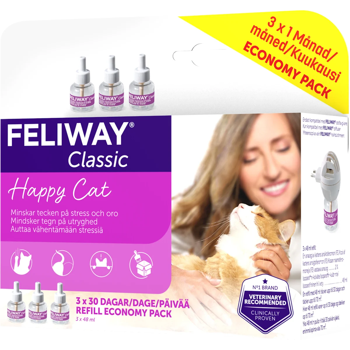 Feliway Classic 3 x Refill 48 ml