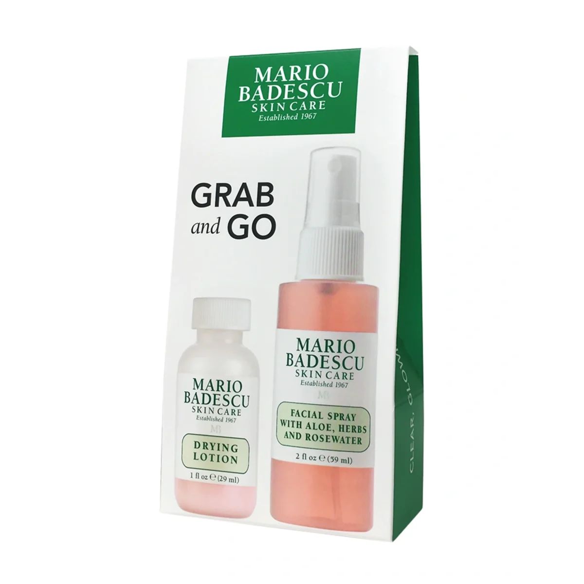 Mario Badescu Grab & Go (2oz. Rosewater & D.Lotion Plastic) 1 Set