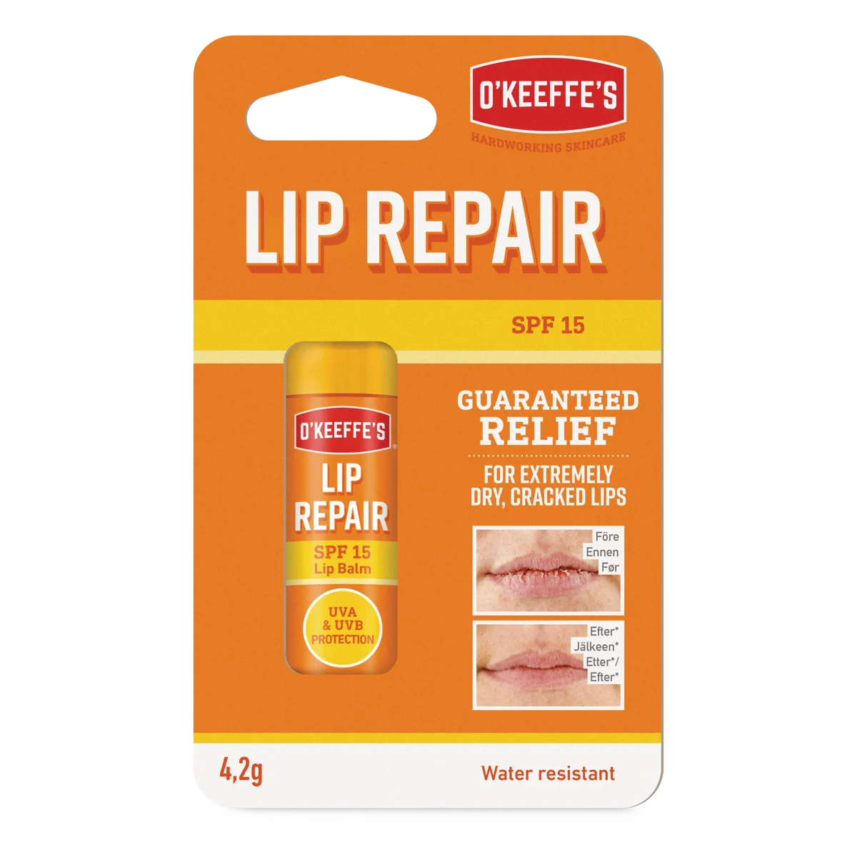 O'Keeffe's Lip Repair & Protect Läppbalsam SPF 15, 4,2 g
